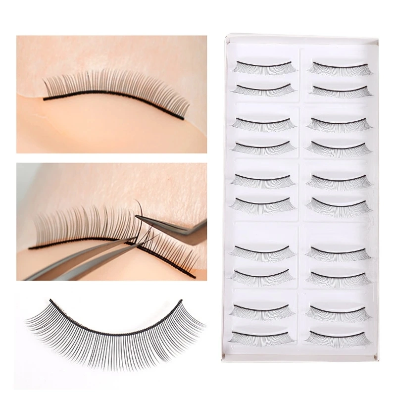 Wholesale/Supplier 10 Pairs 8mm False Eyelashes Training Lashes for Beginners Eyelash Extensions Beauty Salon Student Practice Using