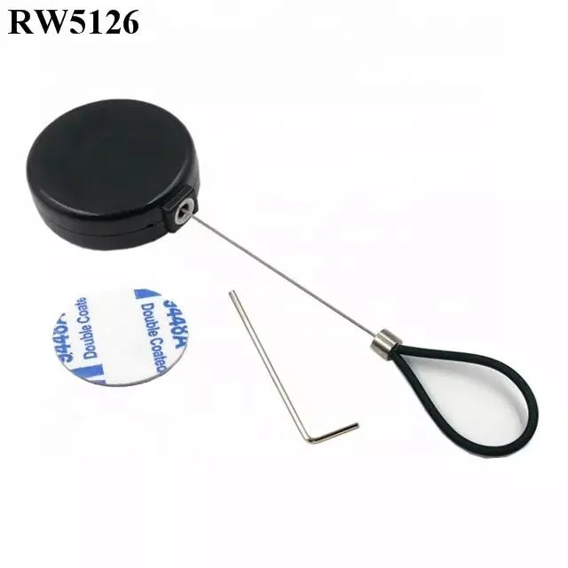 Customized Round Retractable Security Tether with Adjustable Stainless Steel Loop