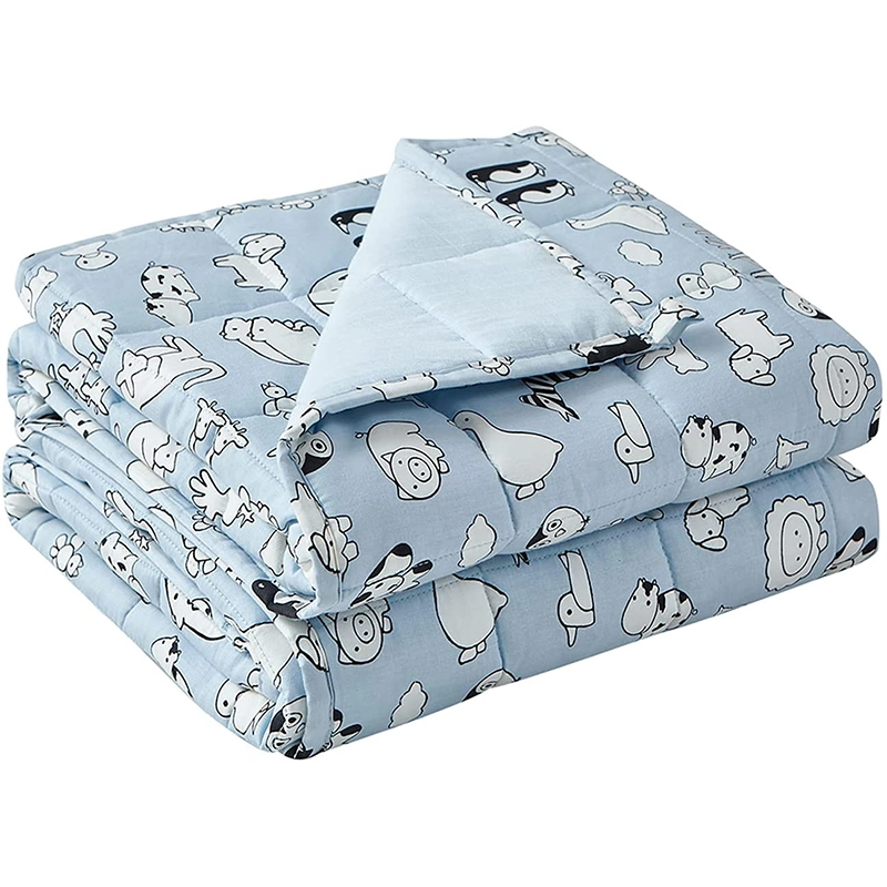 Приятно спать Premium синий животных партии хлопка материал взвешенных одеяло для детей