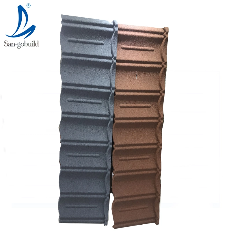 India Decorative Corrugated Aluminum Zinc Stone Coated Metal Roof Tiles for Resort