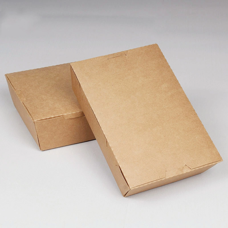 Disposable Kraft Food Packaging Container Paper Tray Take Away Snack Food Paper Tray