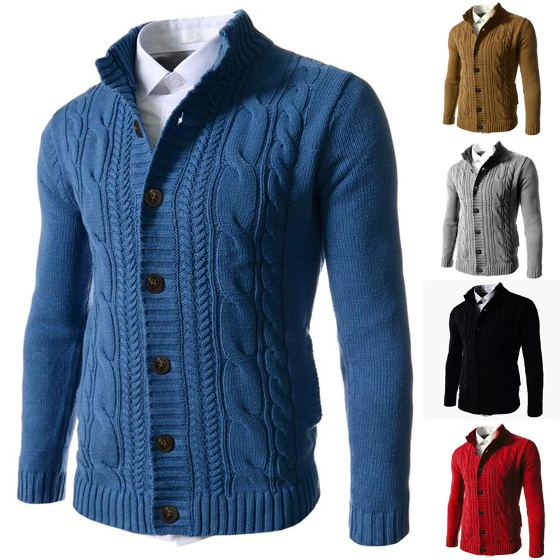 Vintage Formal de invierno de los hombres suéteres tejidos Plus Size Cardigan para hombres