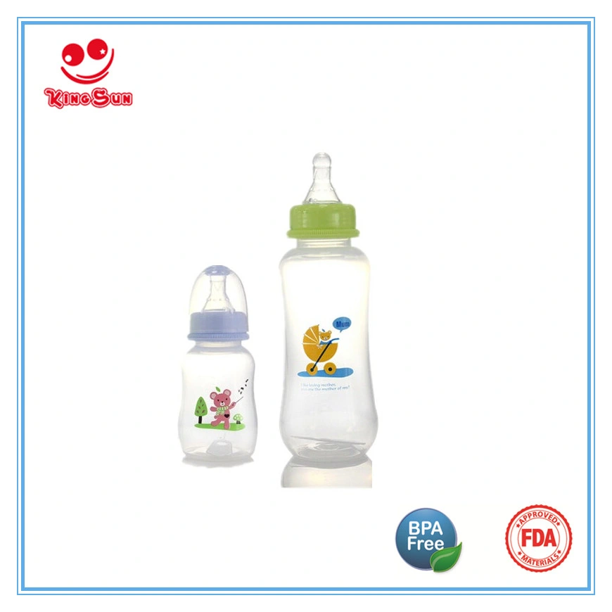 Hot Sell Milk Bottle Standard Neck Plastic Baby Feeding Bottle in 2oz/4oz/8oz