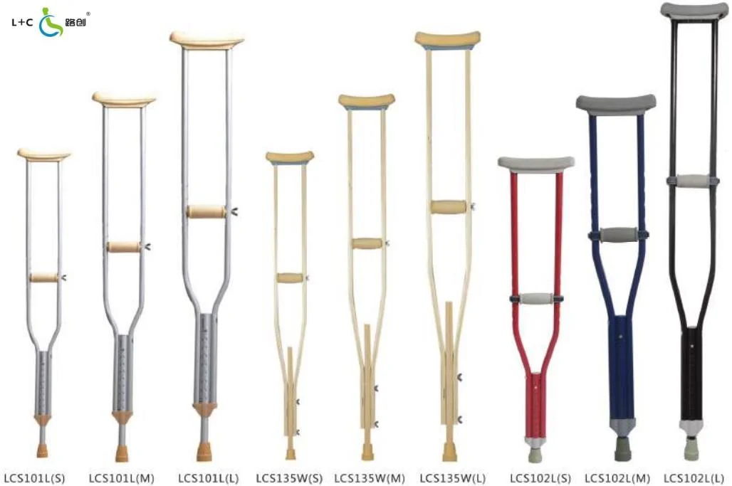 Manufature Light Weight Adjutable Underarm Crutch Walking Cane for The Elderly