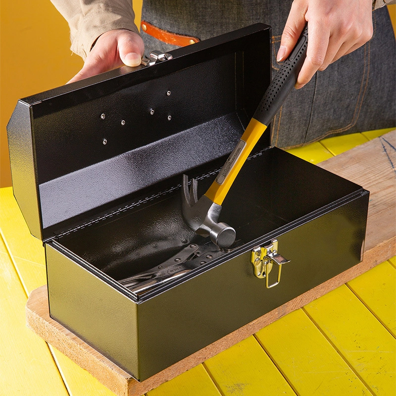 Smile Multifunctional Black Metal Hardware Toolbox with Safety Lock Custom Metal Tool Case