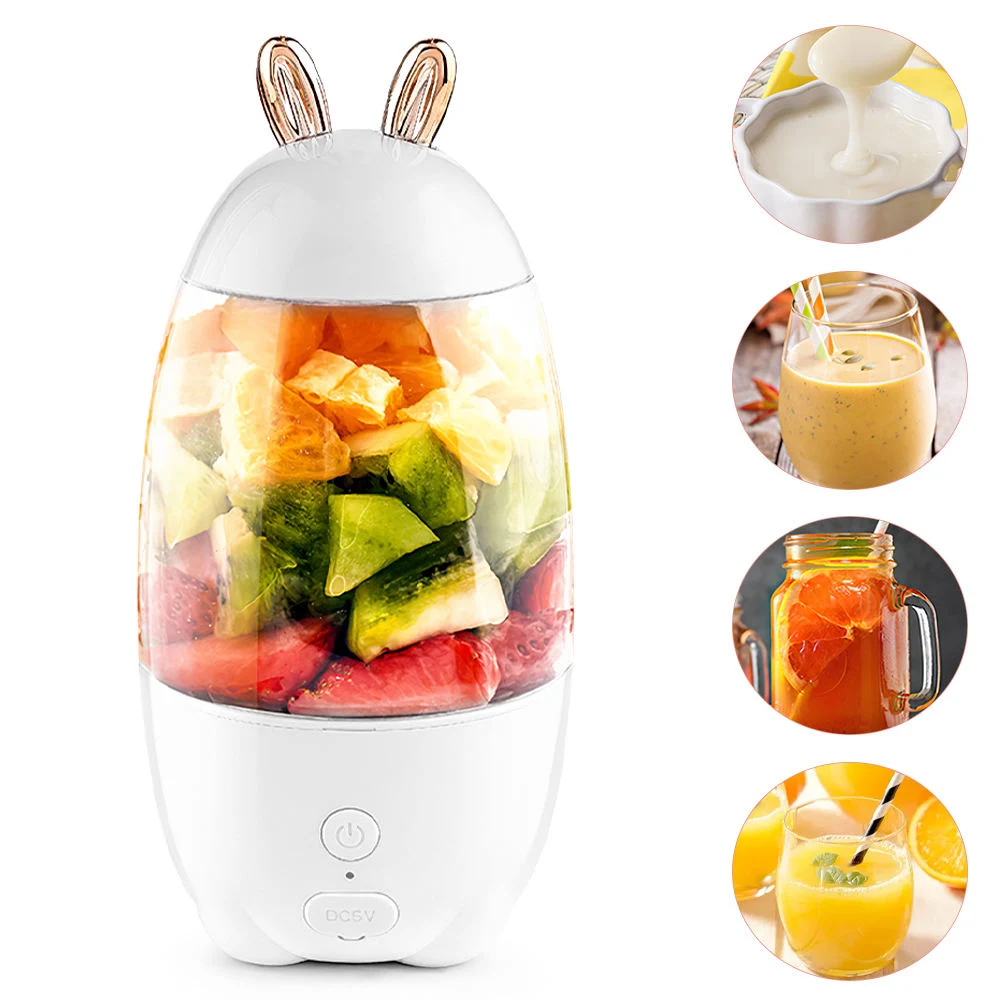 New Cute Pet Rabbit Shape Hand Portable Small Juicer Electric USB Fruit Smoothie Cup Mini Silver Crest Blenders and Juicers