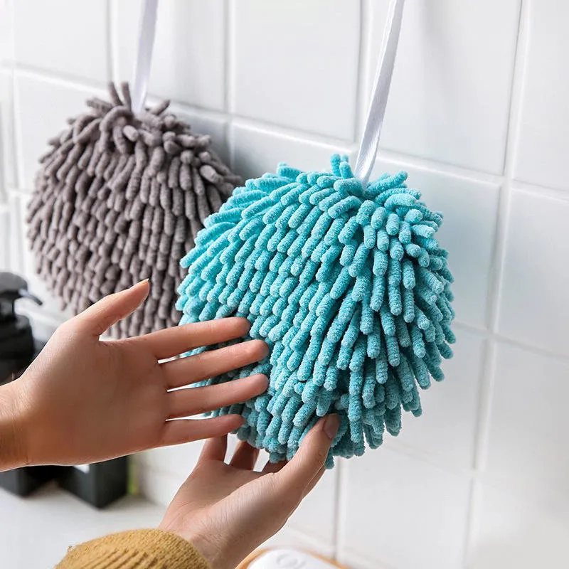 Chenille La pendaison de handball de serviettes à séchage rapide en microfibre douce écologique absorbant les serviettes de cuisine salle de bains Accessoires