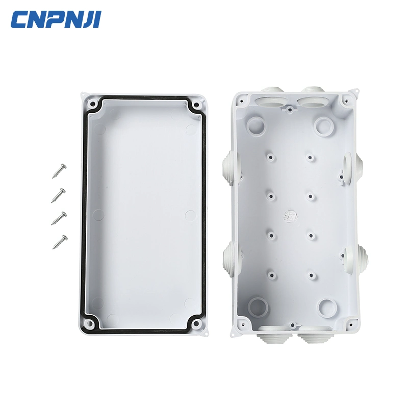 Cnpnji 150*110*70mm Waterproof Electrical Wire Light Gray Reserved Hole Plastic Junction Box