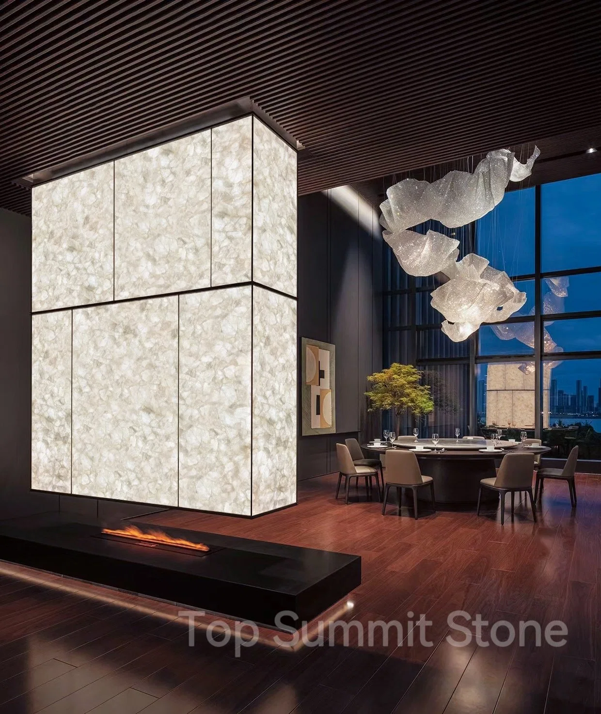 إضاءة خلفية من الجهة المصنعة، تأتي آلة إزالة الشعر Natural White Crystal Agate/Gemstone/Semi-ثمينة من الأحجار الكريمة للحائط والطاولة