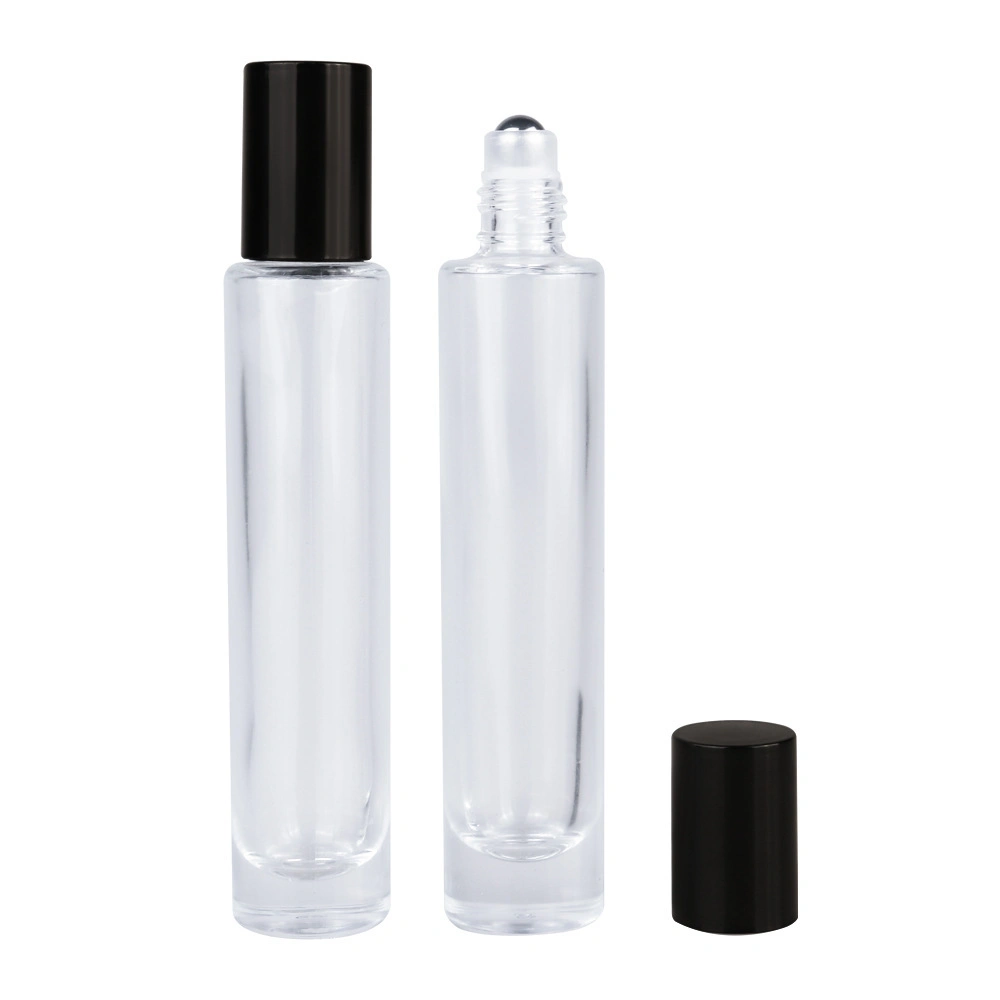 Round 10ml 15ml Colorful Frosted Clear Thick Glass Roller Bottles Roll on Bottle Lip Oil Roller Tubes