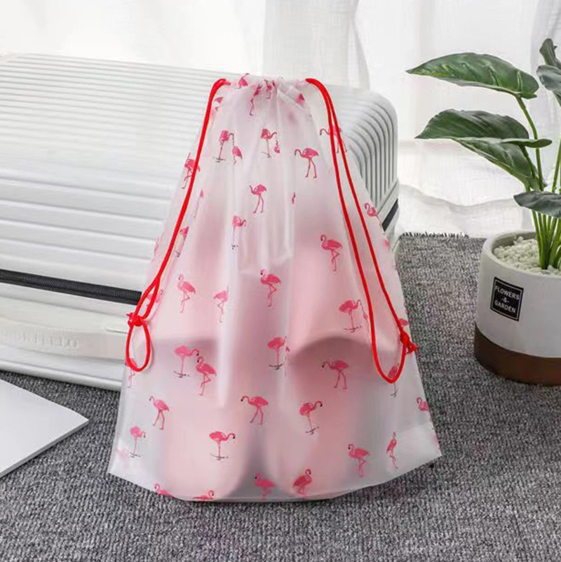 Bolsas transparentes con cordón ajustable, bolsas de zapatos de viaje para embalaje, envío, almacenamiento, bolsa de plástico transparente impermeable con cordón doble de algodón, bolsas de polvo de zapatos sin olor