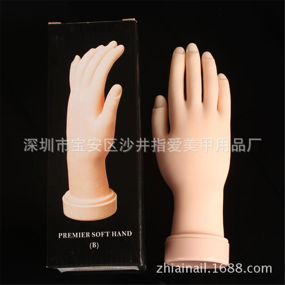 Hot Sale Nail Art Silicone Artifical Practice Hand Mannequin Hand for Nail Art DIY Print Practice Tool