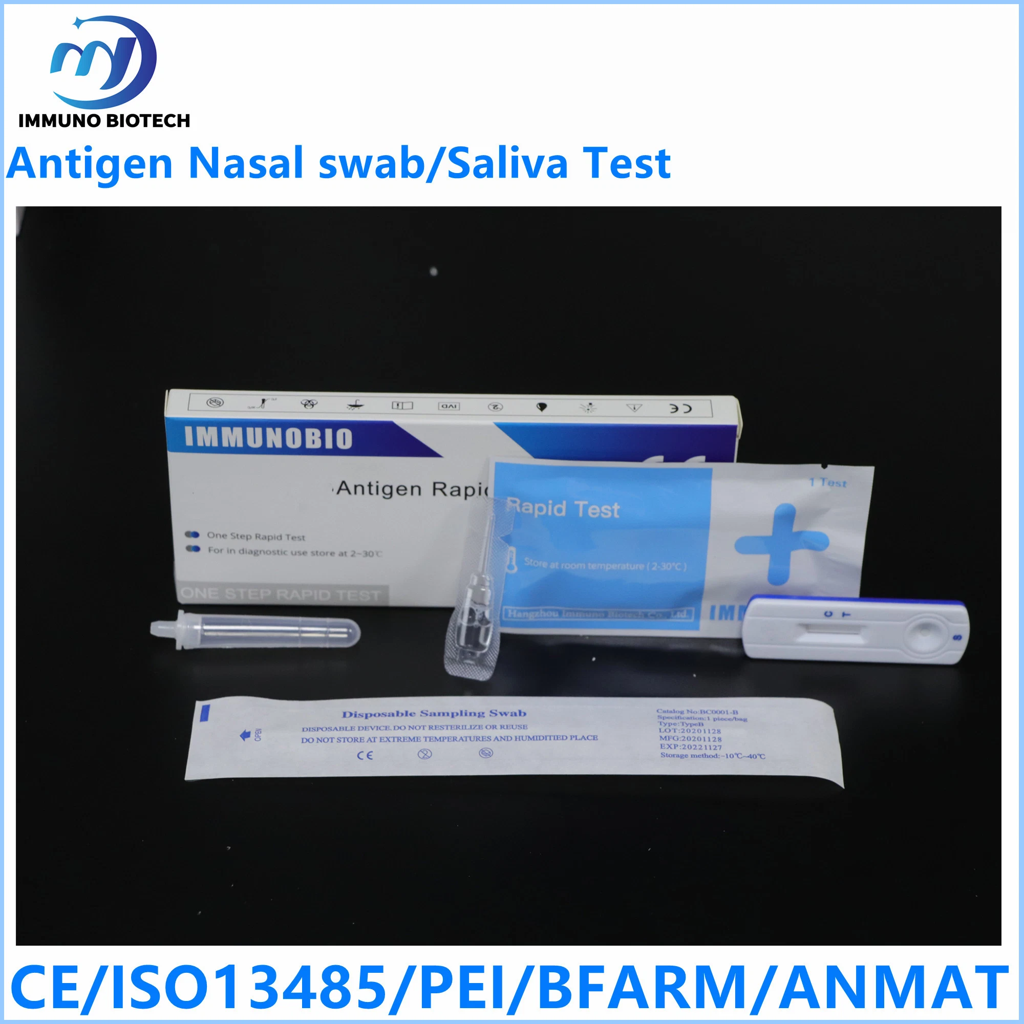 CE/Pei/Bfarm Immunobio prueba del antígeno de la bobina aplicador nasal de antígeno de prueba de diagnóstico rápido