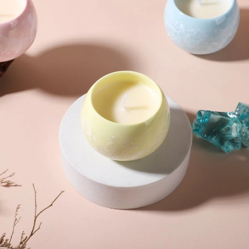 New Arrival Macaron Soy Wax Scented Candle Multi-Color Custom Ceramic Jar Candle Home Decor