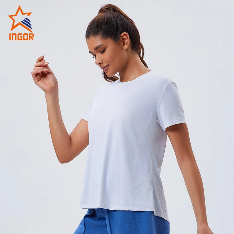 Ingor Sportswear ropa de entrenamiento Fabricante China fábrica Mayorista/Proveedors mujeres Deportes Active Yoga Camisetas, gimnasio ropa de entrenamiento Athletic Fitness ropa de running