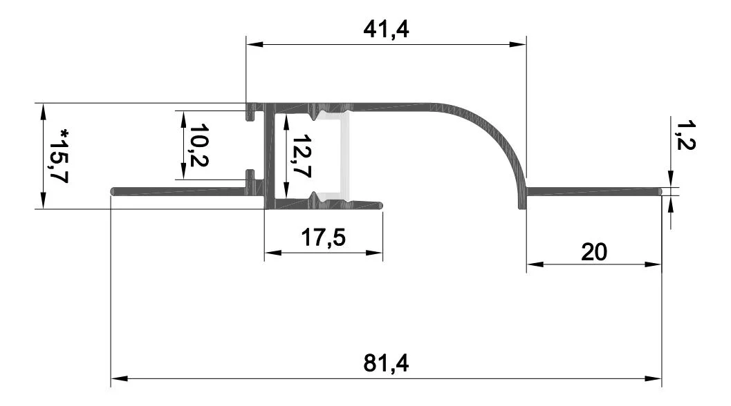 Perfil de aluminio LED de pared seca gran canal de alimentación de los tamaños de LED en China