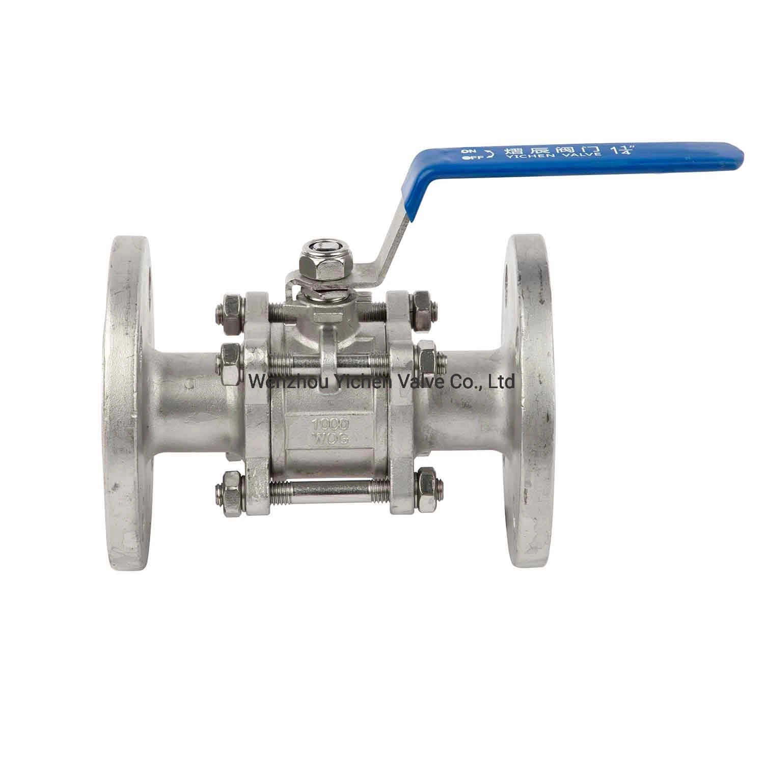 Precision Design, 3-Piece Flange, Stainless Steel Ball Valve, Full Port, 316/304 Material