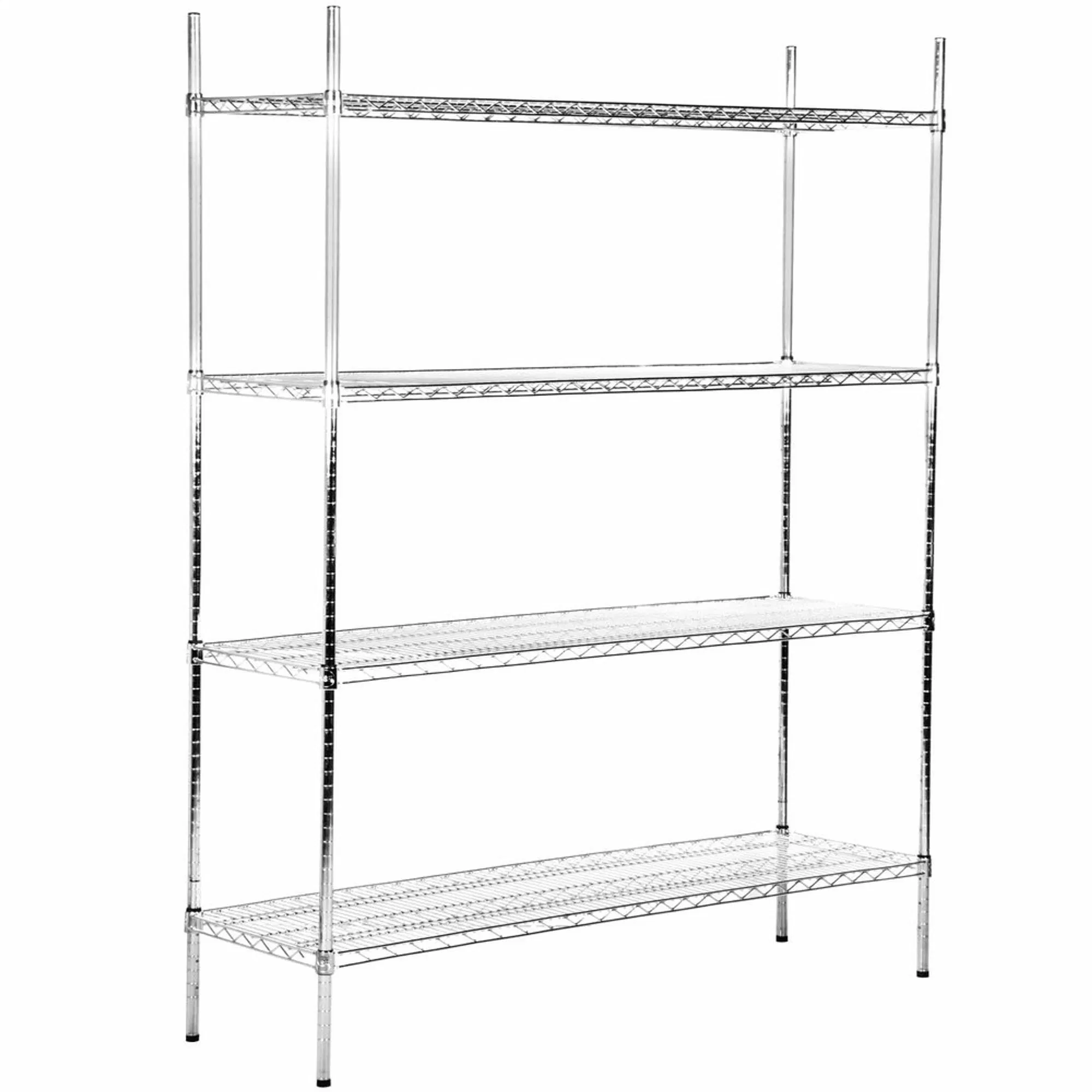 Heavy Duty Multi-Layer Chrome Metal Wire Storage Shelving for Public