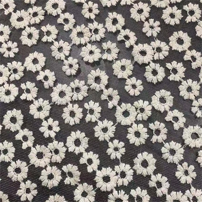 Yigao Textile Three Dimensional Embroidery Flower Mesh Embroidered Fabric