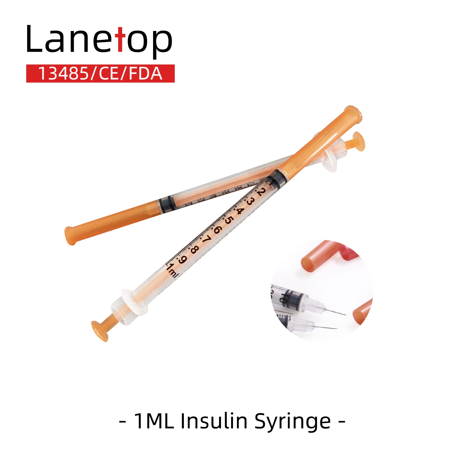 FDA 510K ISO13485 CE Good Quality 1ml Insulin Syringe