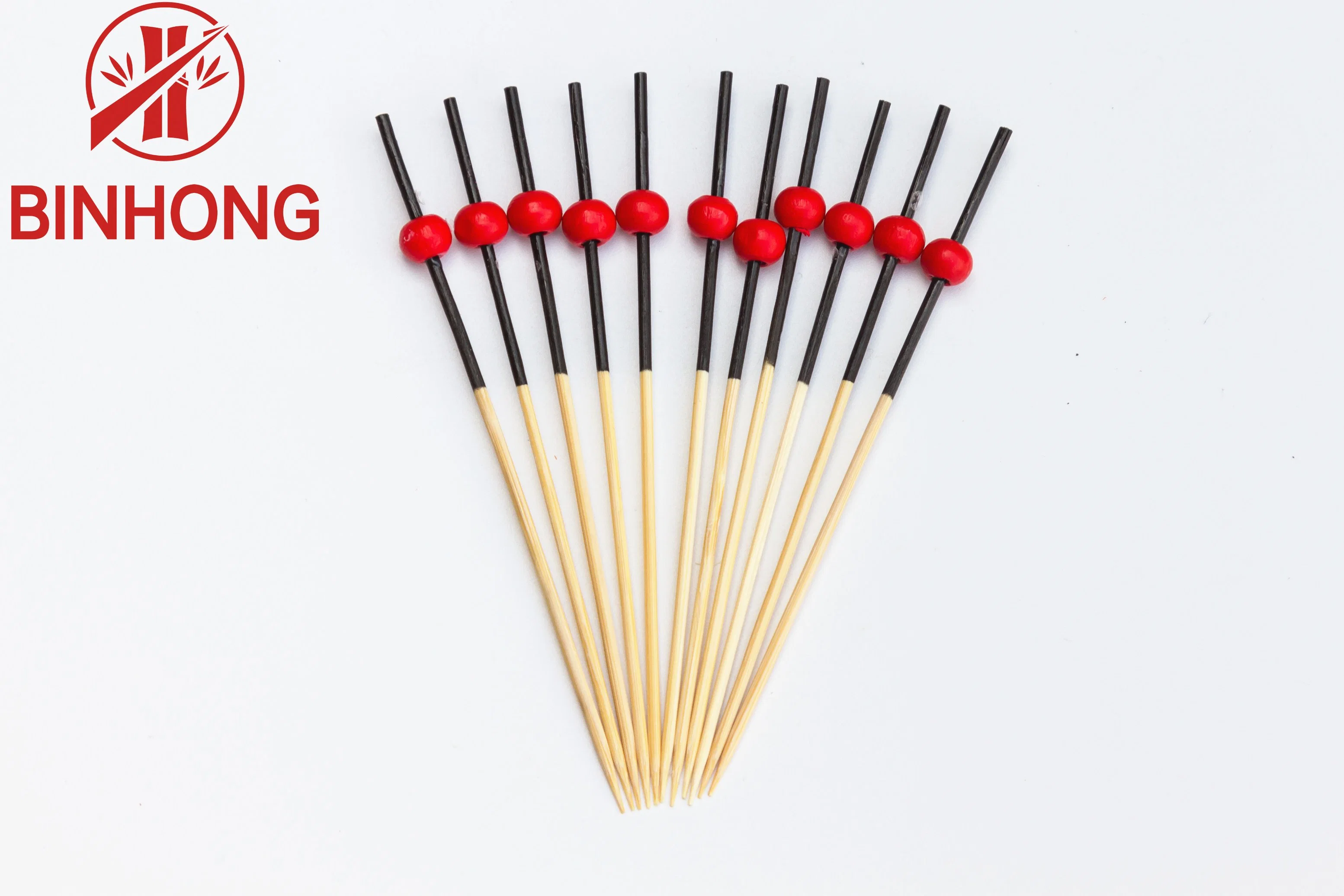 Bead Novelty Bamboo Fruit Pick up Decorative Cocktail Stick for Party Bar Use