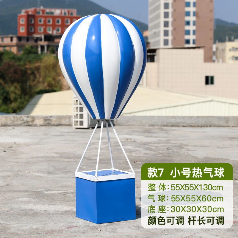 Hand Crafted Large Size Store Decoration Hot Air Balloon Fiberglass Sculpture for Art Garden Pack Display