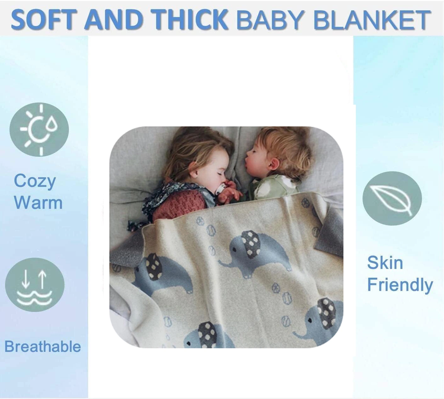 Fabricante Texpro Anti-Mosquito malha Baby Cotton Throw Animais impressos Ultra-Soft Lança a cobertura