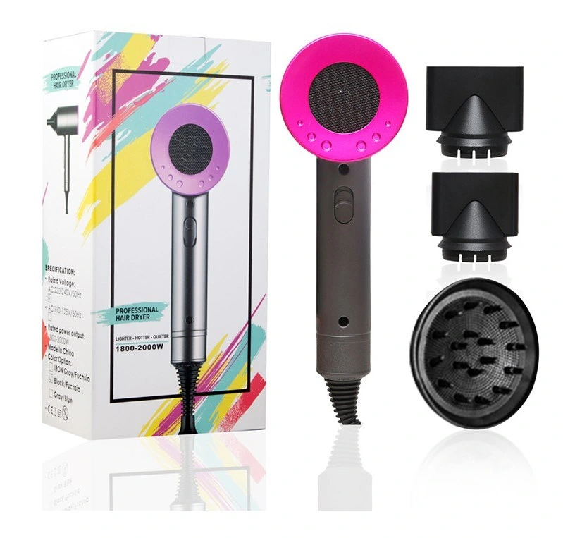 Hair Dryer Lightweight Negative Ionic Hair Heat Blow Dryer with Interchangeable Brush Head