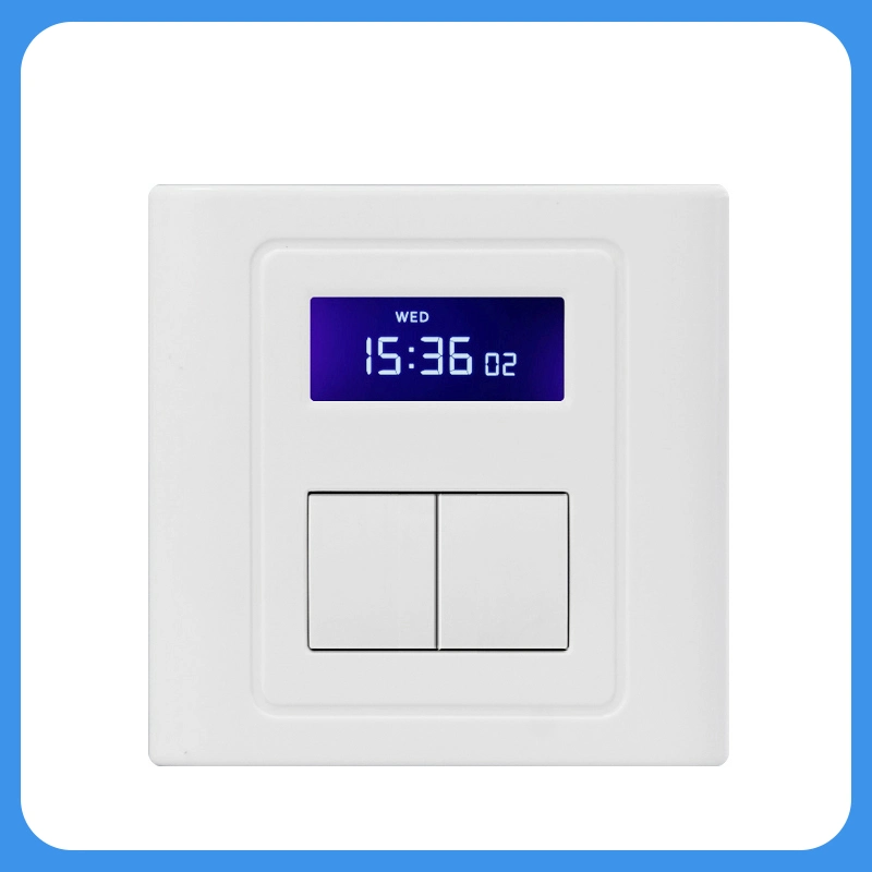 2 Gang Light Timer Control Smart Home Touch Wall Switch with LCD Display