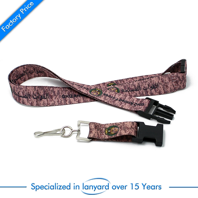 Customized Design Printed Lanyards with Metal Buckle for Promotion Gift