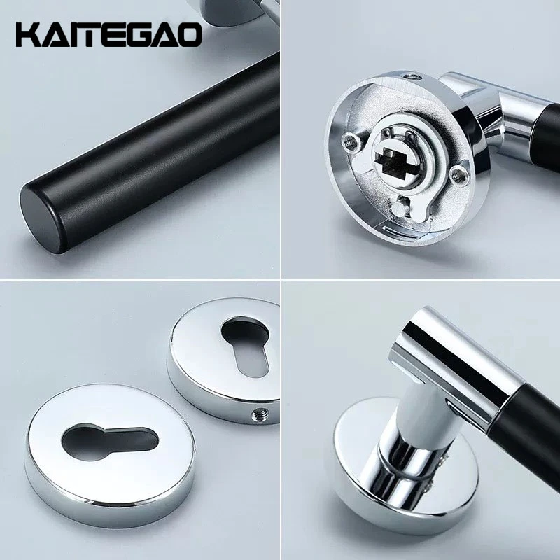 Interior Door Knob Black Modern Design Privacy Door Lock Handle