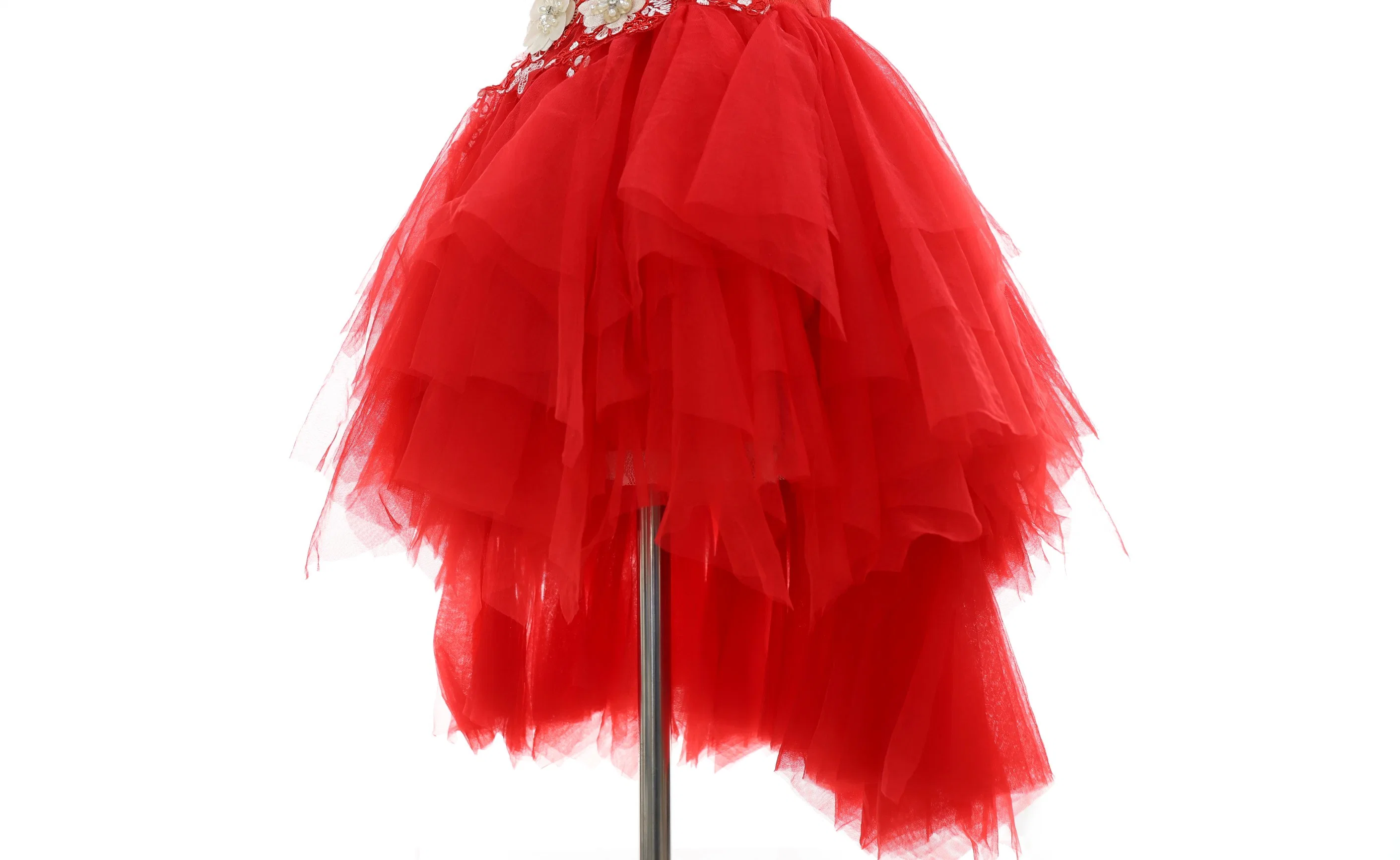 2-10t Fleur rouge Robe de filles peu d'enfants de la Dentelle partie mariage robes de princesse Tutu pour les enfants