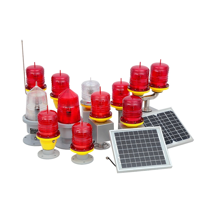 LED Warning Light Aviation Obstruction Light with Double Solar Panel