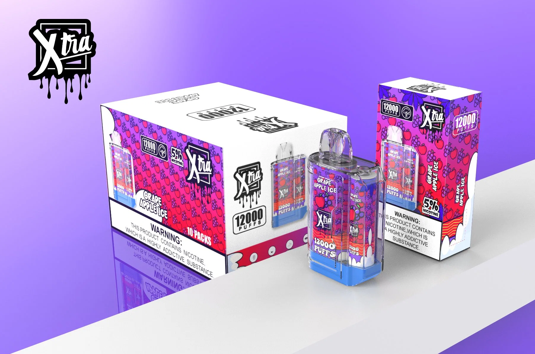 Ajuste el flujo de aire humo vapor Xtia 5% nicotina desechable VAPE Pluma 12000 Puffs al por mayor vaporizador a medida Hookah E VAPE Pen Precio de embalaje