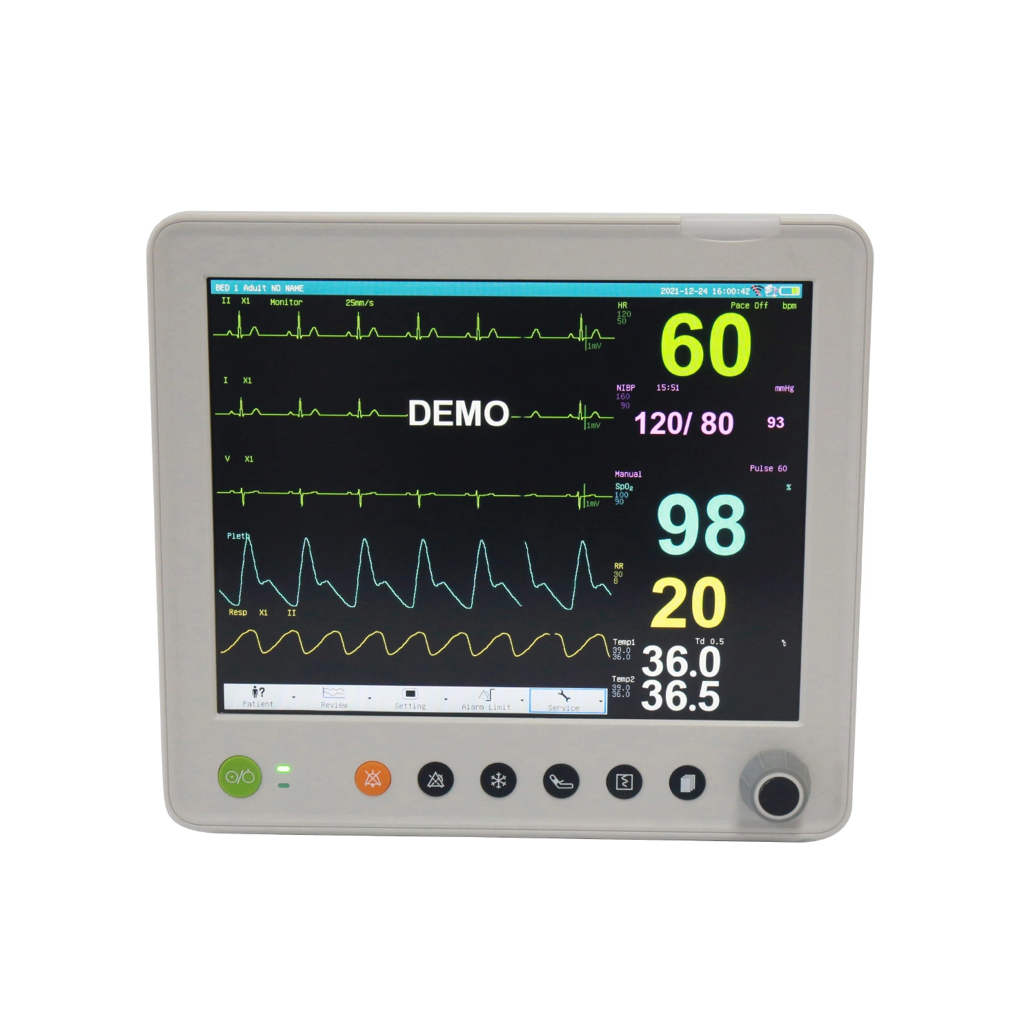 Hospital Equipment Vital Signs Patient Monitor with 12.1 Color TFT Screen