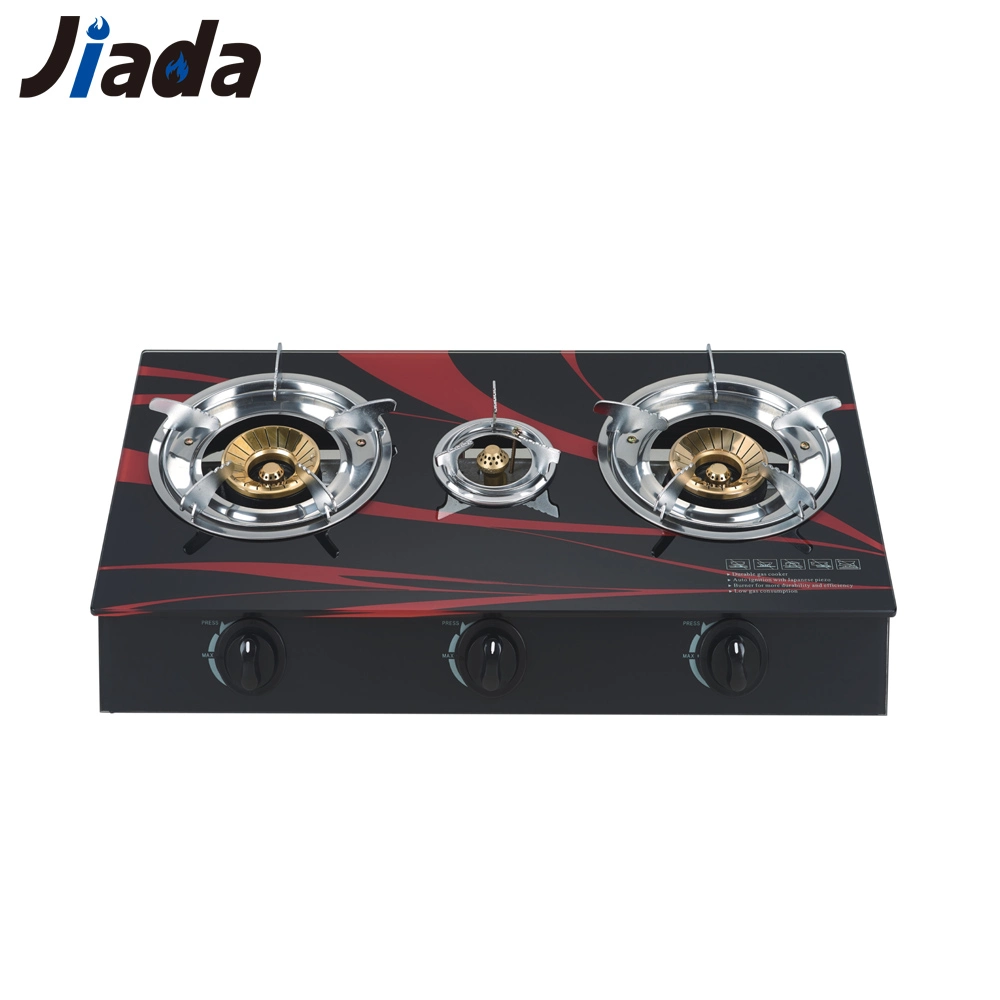 Excellent Products for Sale in The African Market 3 Burner Explosion-Proof Tempered Glass Top Gas Stove