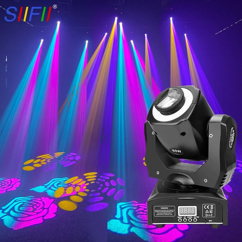 60W LED Moving Head Spot Stage Light PRO DJ Light with Voice Control