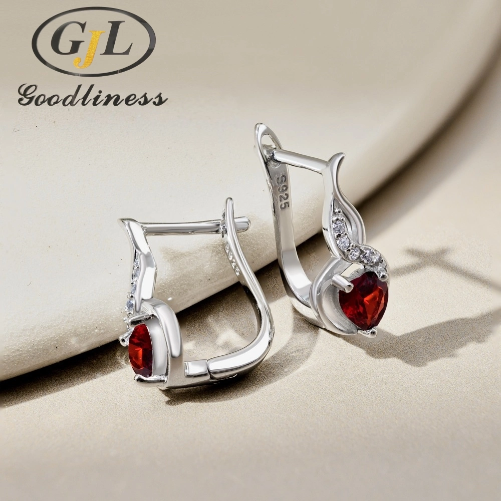 Korean Version S925 Sterling Love Zircon Inset Silver Female Earrings