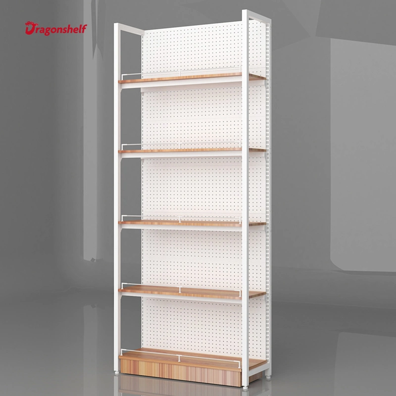 Dragonshelf Hot Sale Customizable Convenience Store Wood Steel Wood Shelf