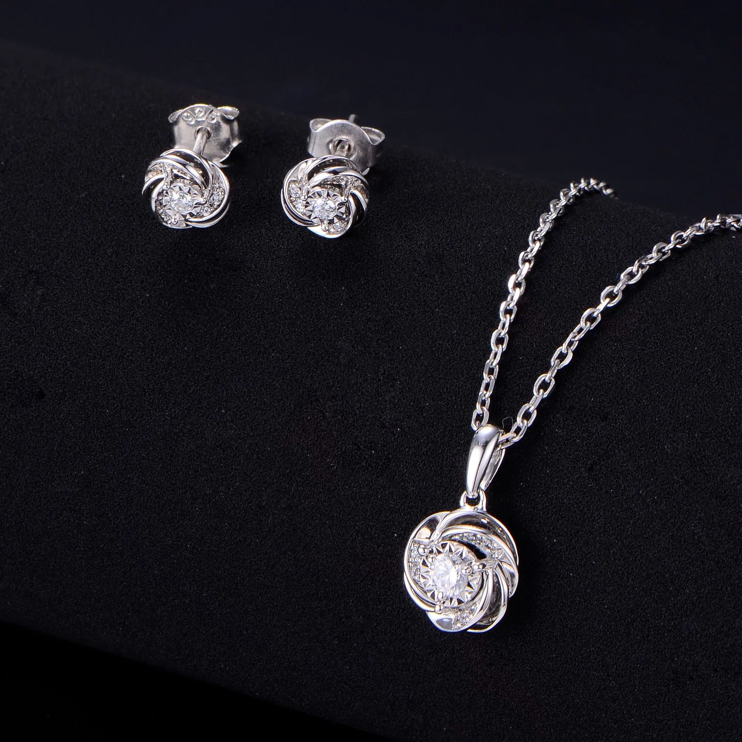 Wedding Jewelry Set Earrings and Necklace White Gold Necklace Earrings Fashion Accessories