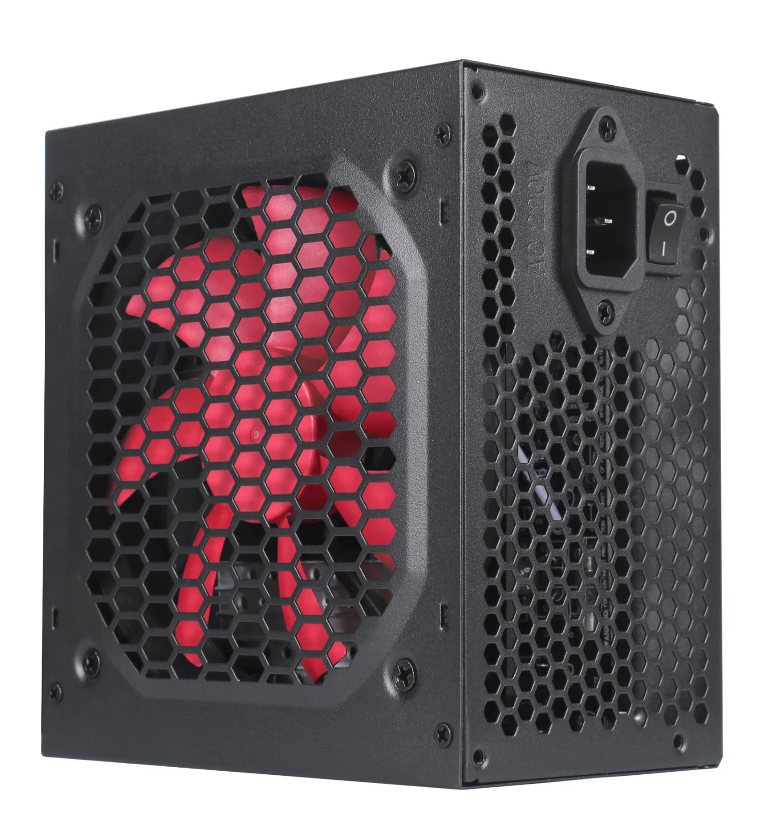 Fuente de alimentación de PC ordenador de sobremesa Fuente de alimentación ATX 200W con abanico rojo