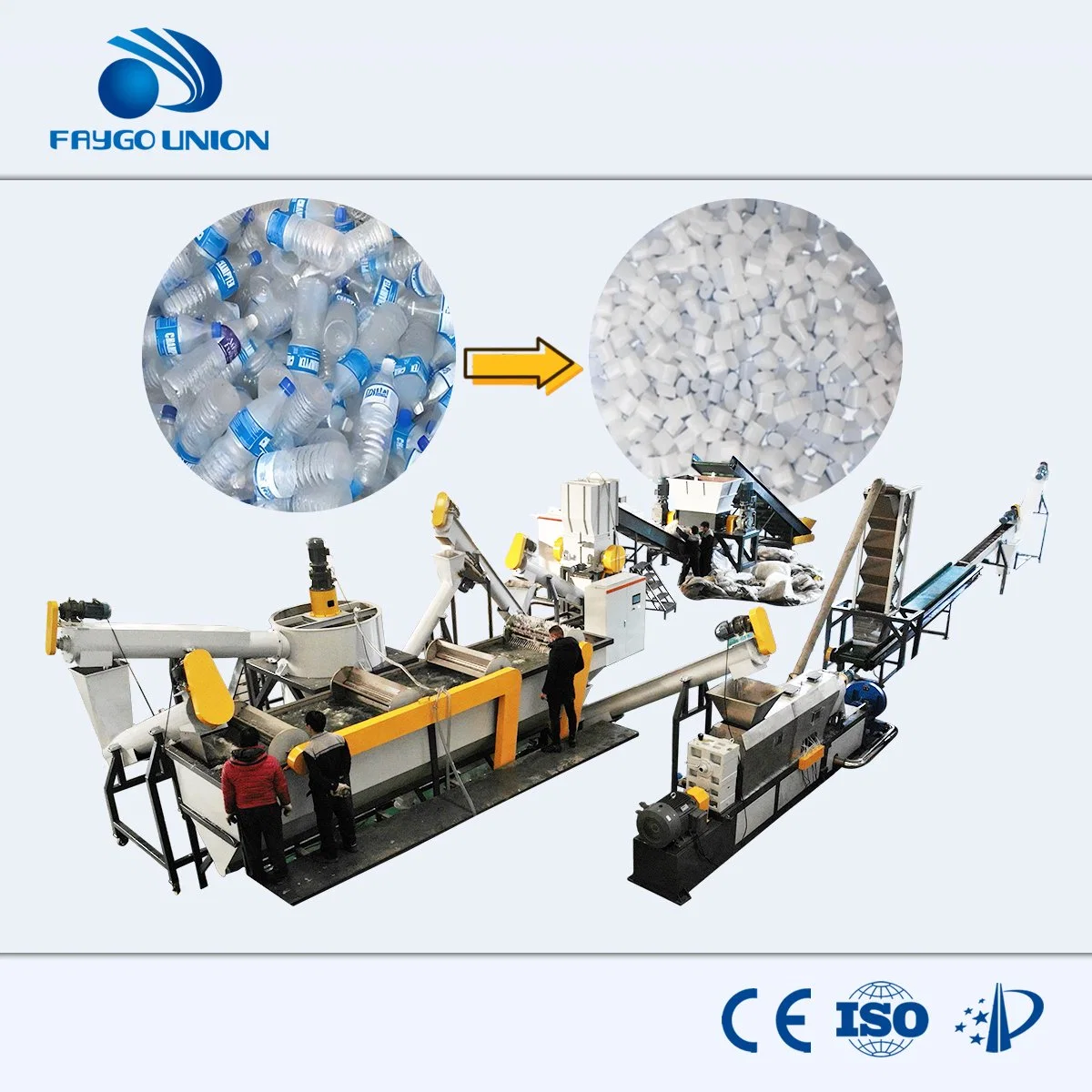 Plastic Recycling Machine Waste Pet Water Bottles PP PE Agricultural Films Jumbo Woven Bags HDPE Jar Crushing Washing Drying Production Line Recycle Equipment