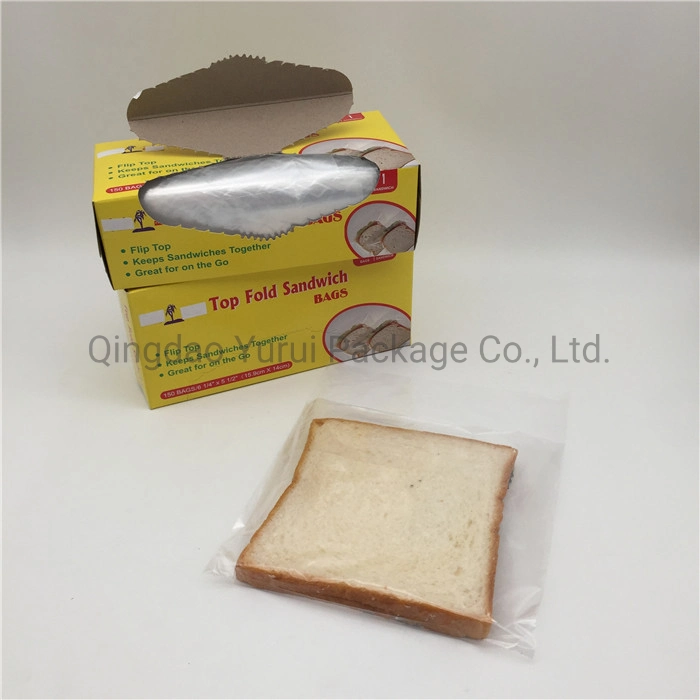 LDPE Plastic Fold Top Sandwich Bag Packing in Box