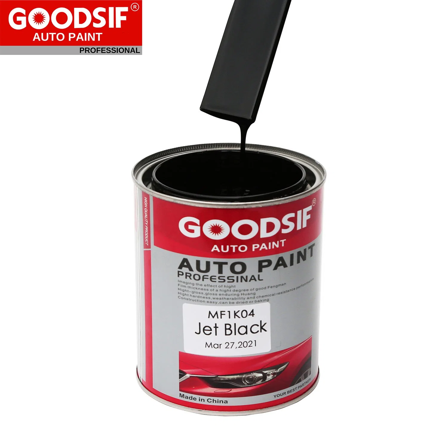 Extra Fast Drying Goodsif Car Coating 1K Jet Black Color Auto Refinishing Paint