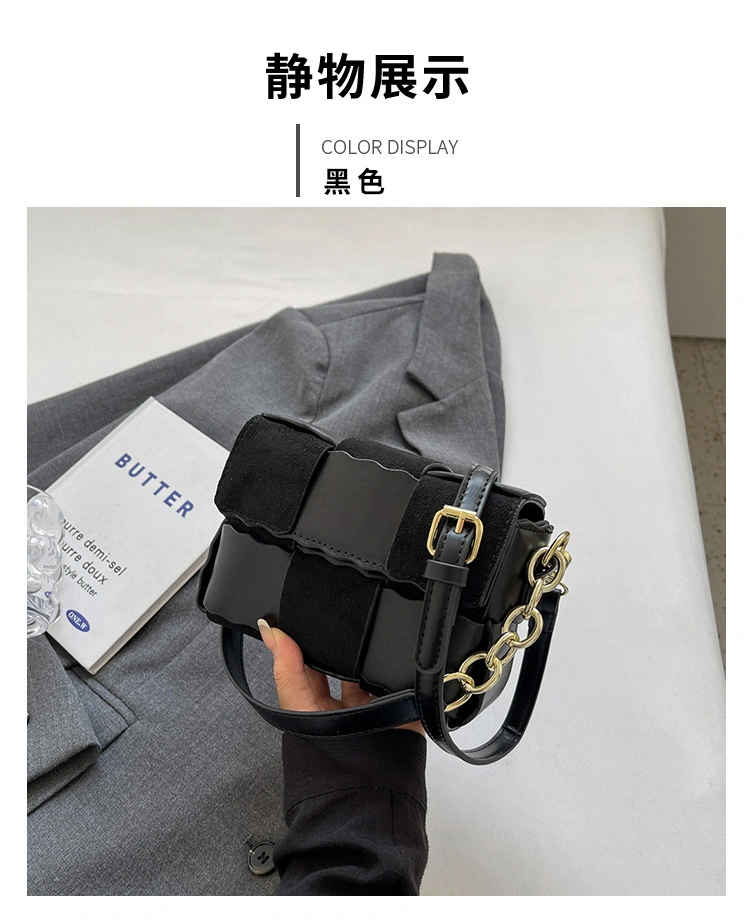 Mayorista/Proveedors Diseñador Damas Bolsa de mano estilo más reciente tendencia Lady hombro Bolsas PU Woven Chicas popularmente Crossbody Saddle Bag