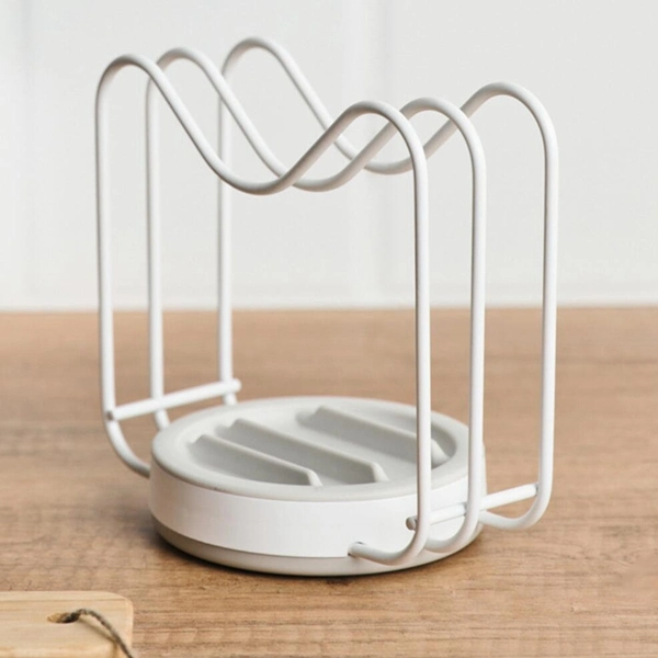 Kitchen Dish Plate Storage Organizer and Drying Rack Pot Lid Holder