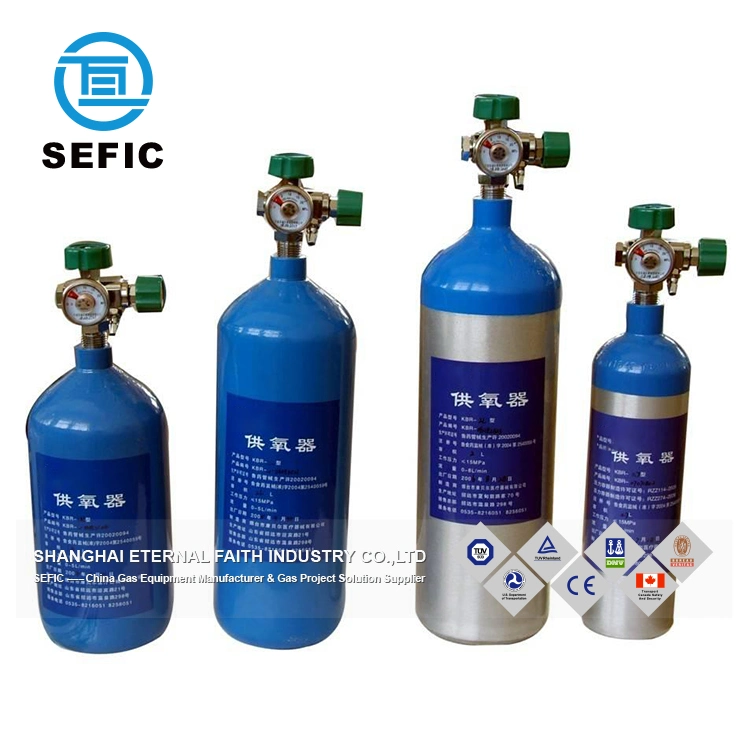 2.0L Material Aluminium Medical Oxygen Gas Cylinder