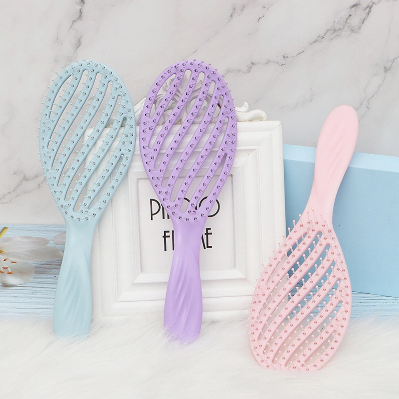 Professional Hair Dryer Vent Brush Detangling Hot Selling for Curly Nylon Bristle Extension Hair Brush for Wet and Dry