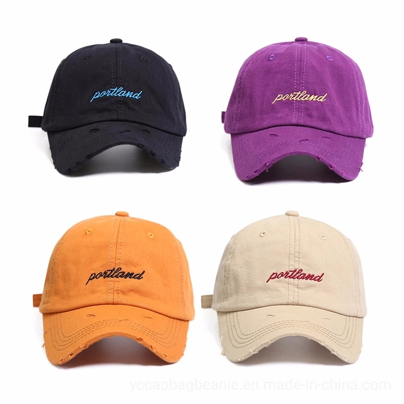 Custom Destory Embroidery Wash Dad Baseball Cap Hat