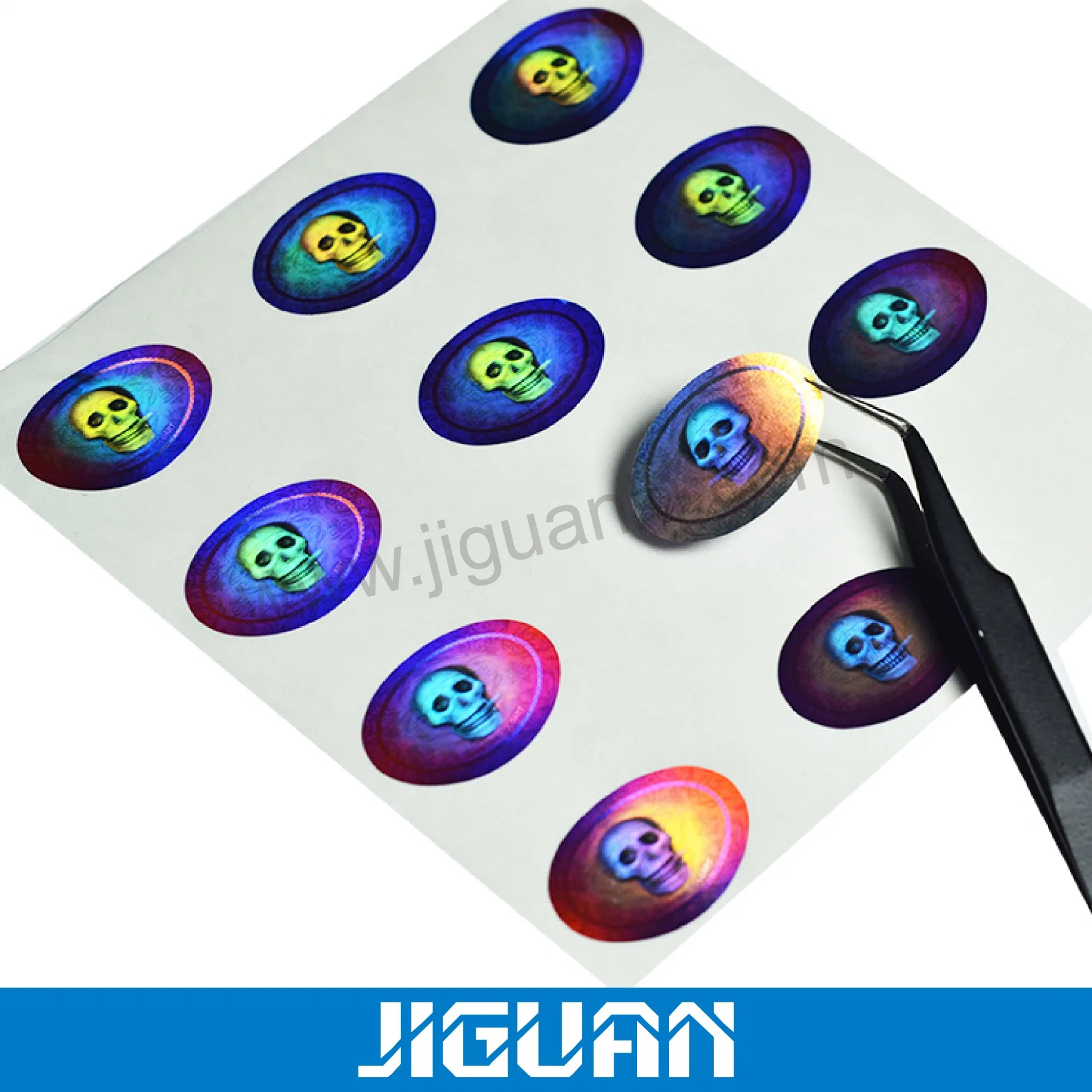 Diseño de seguridad láser personalizado Anti-Counterfeit Pegatina Junta redonda Holograpic marca registrada